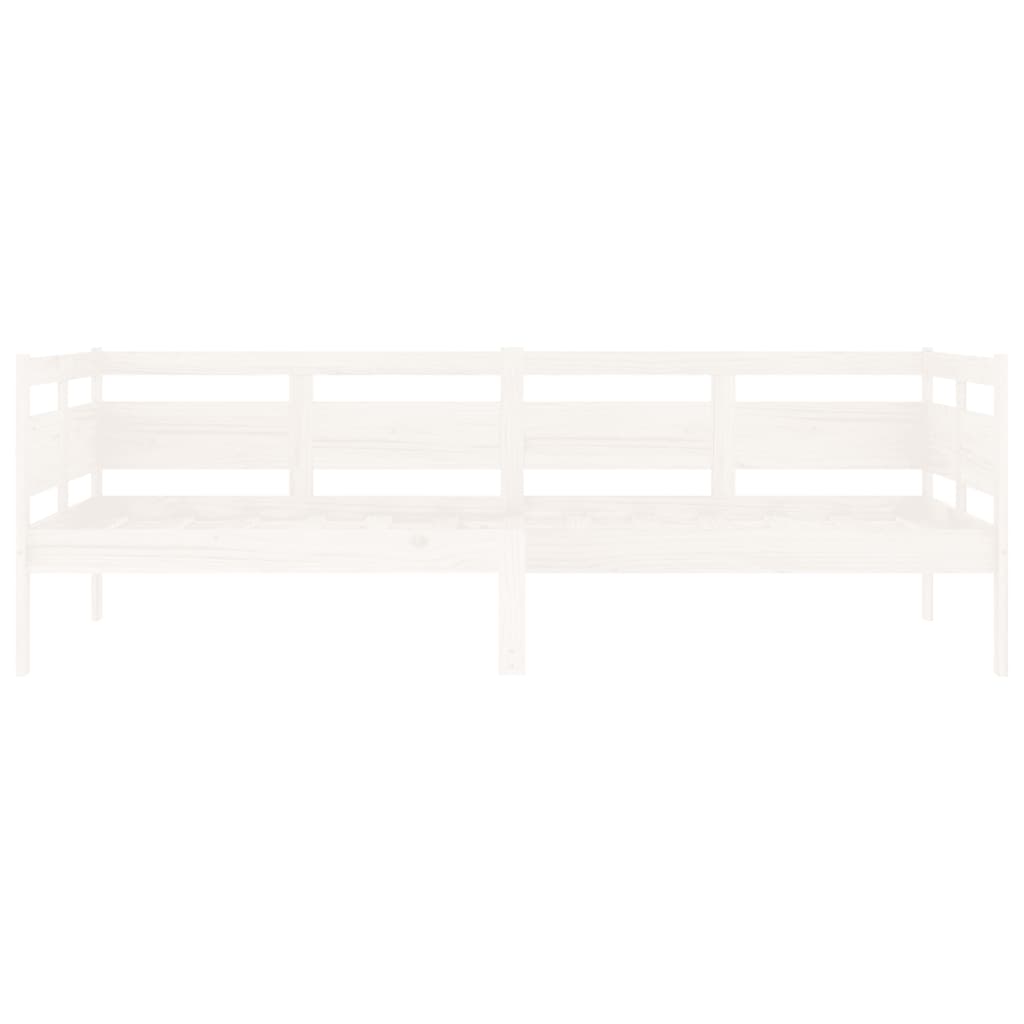vidaXL Day Bed | White | Solid Pine Wood, Plywood | 90x200 cm mattress size