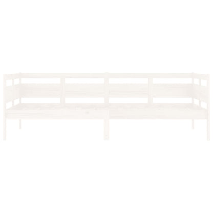 vidaXL Day Bed | White | Solid Pine Wood, Plywood | 90x200 cm mattress size