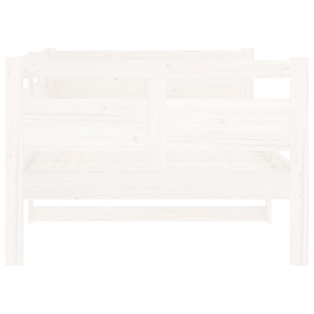 vidaXL Day Bed | White | Solid Pine Wood, Plywood | 90x200 cm mattress size