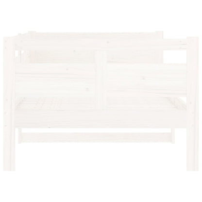 vidaXL Day Bed | White | Solid Pine Wood, Plywood | 90x200 cm mattress size
