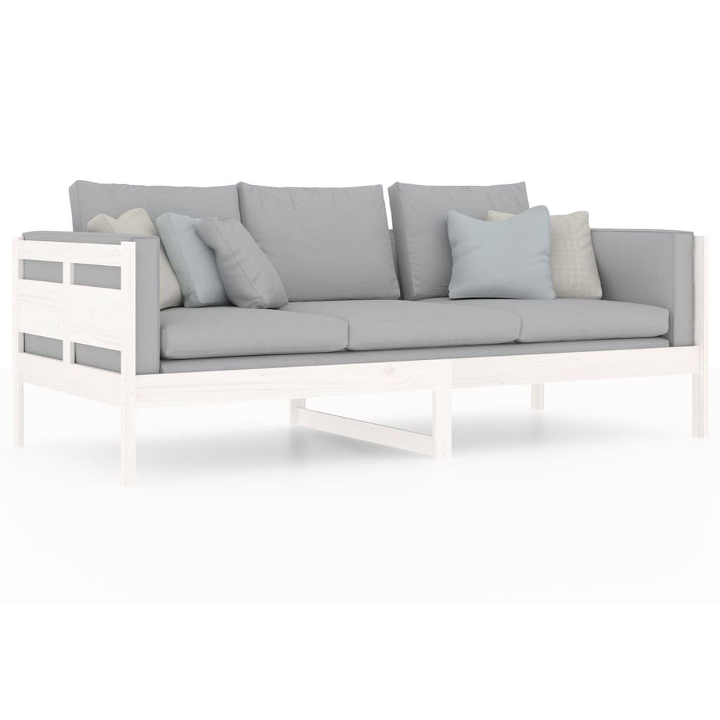 vidaXL Day Bed | White | Solid Pine Wood, Plywood | 90x200 cm mattress size