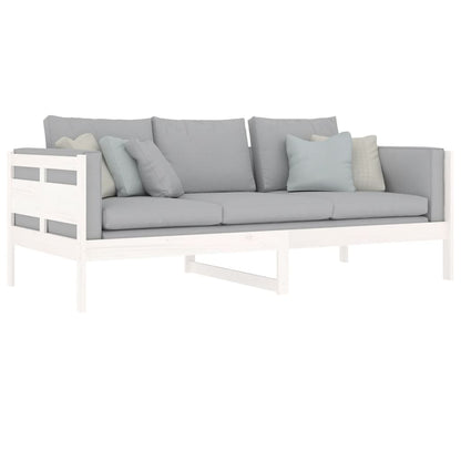 vidaXL Day Bed | White | Solid Pine Wood, Plywood | 90x200 cm mattress size