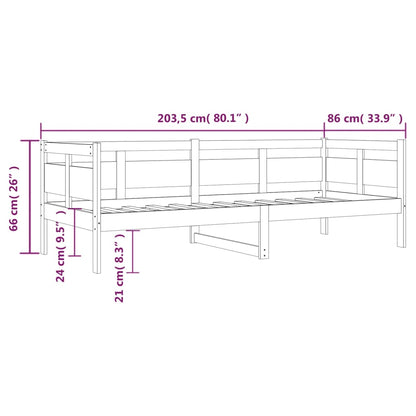 vidaXL Day Bed | Natural Wood | Solid Pine Wood, Plywood | Single