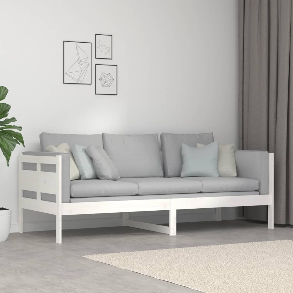vidaXL Day Bed | White | Solid pine wood, plywood | Single