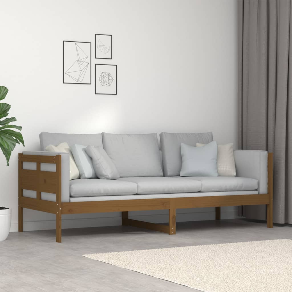 vidaXL Day Bed | Honey brown | Solid pine wood, plywood | Single