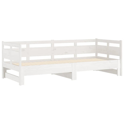 vidaXL Pull-out Day Bed | White | Solid pine wood | 2x