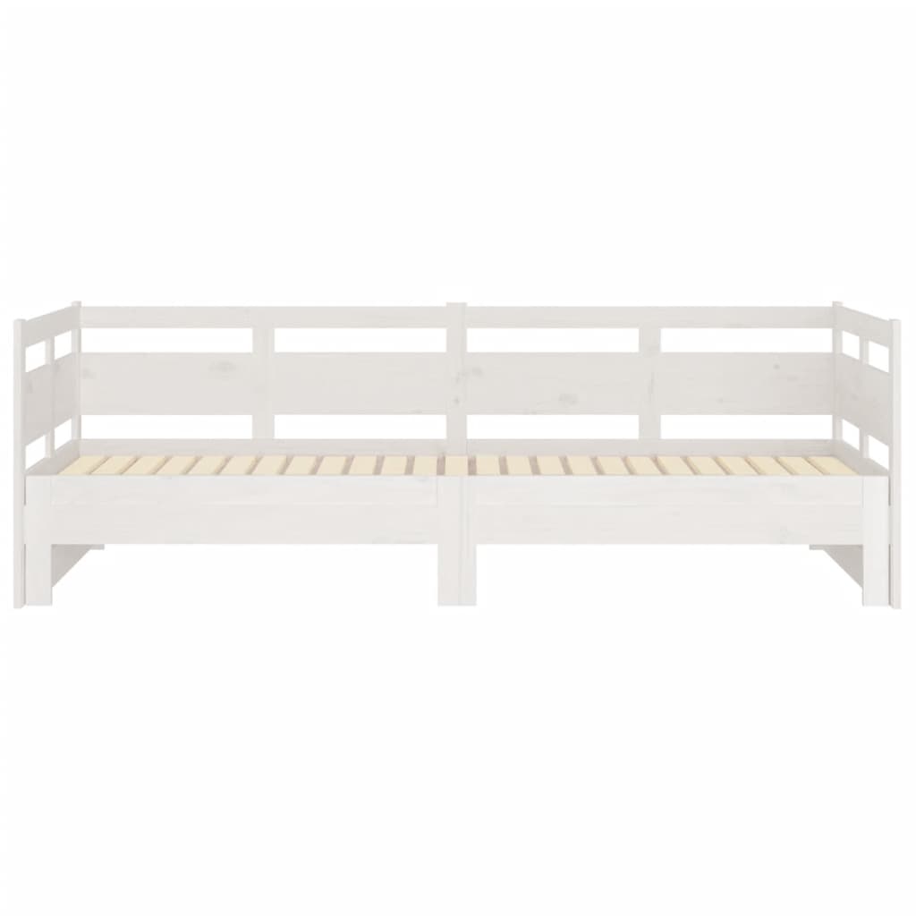 vidaXL Pull-out Day Bed | White | Solid pine wood | 2x
