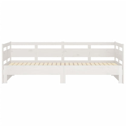 vidaXL Pull-out Day Bed | White | Solid pine wood | 2x