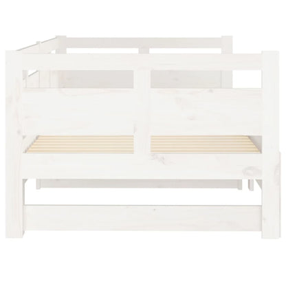 vidaXL Pull-out Day Bed | White | Solid pine wood | 2x