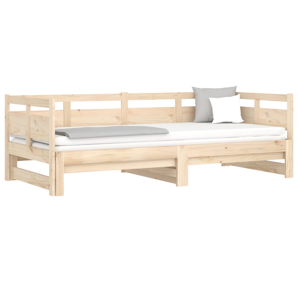 vidaXL Pull-out Day Bed without Mattress Solid Wood Pine 2x(80x200) cm
