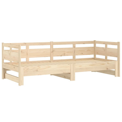 vidaXL Pull-out Day Bed without Mattress Solid Wood Pine 2x(80x200) cm