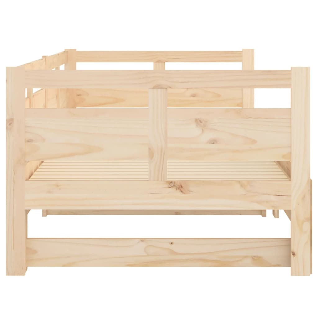 vidaXL Pull-out Day Bed without Mattress Solid Wood Pine 2x(80x200) cm
