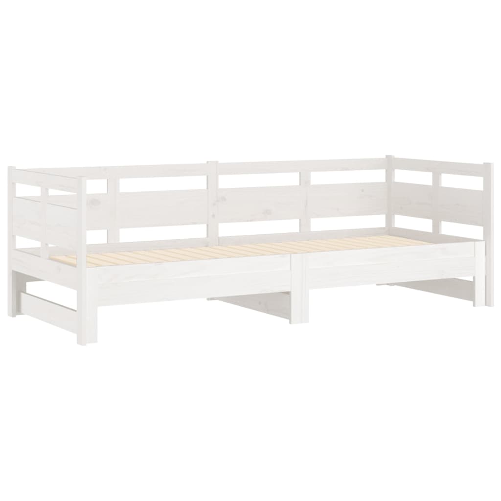 vidaXL Pull-out Day Bed without Mattress White 2x(80x200) cm