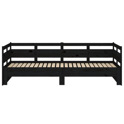 vidaXL Pull-out Day Bed without Mattress Black 2x(80x200) cm