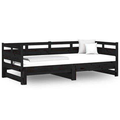 vidaXL Pull-out Day Bed | Black | Solid pine wood | Double size