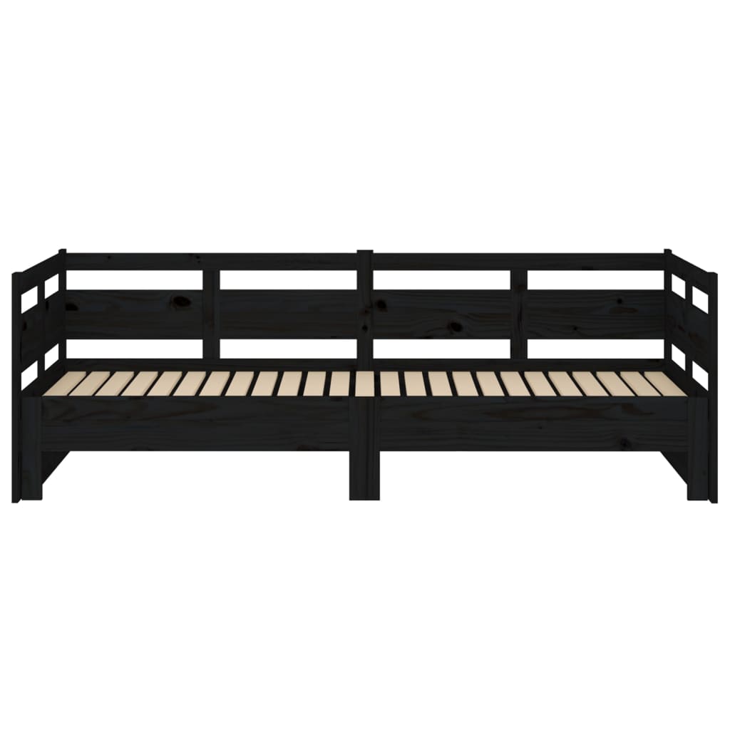vidaXL Pull-out Day Bed | Black | Solid pine wood | Double size