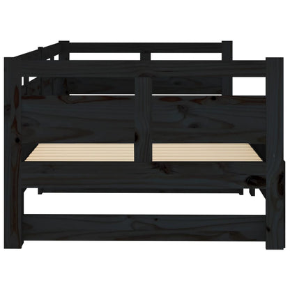 vidaXL Pull-out Day Bed | Black | Solid pine wood | Double size