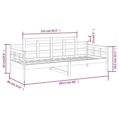 vidaXL Day Bed without Mattress Solid Wood Pine 80x200 cm
