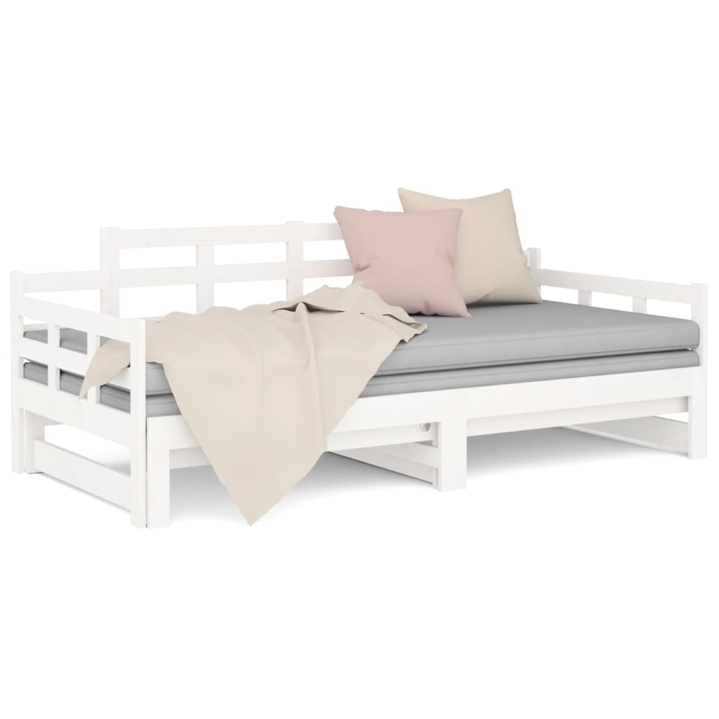 vidaXL Pull-out Day Bed without Mattress White 2x(90x200) cm