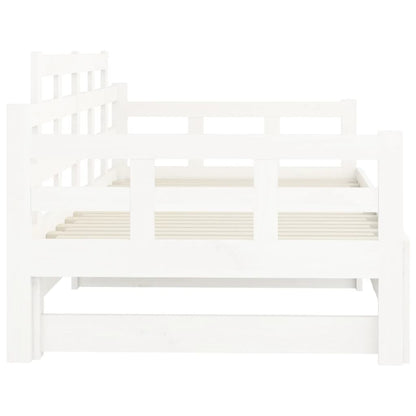 vidaXL Pull-out Day Bed without Mattress White 2x(90x200) cm