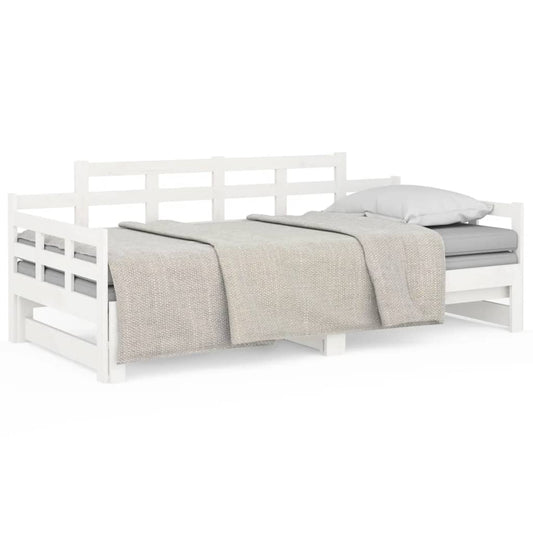 vidaXL Day Bed | White | Solid pine wood | 2x