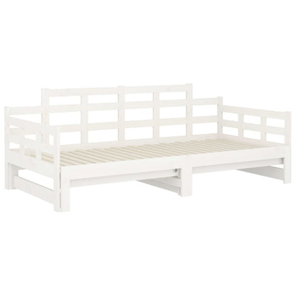 vidaXL Pull-out Day Bed without Mattress White Solid Wood Pine 2x cm