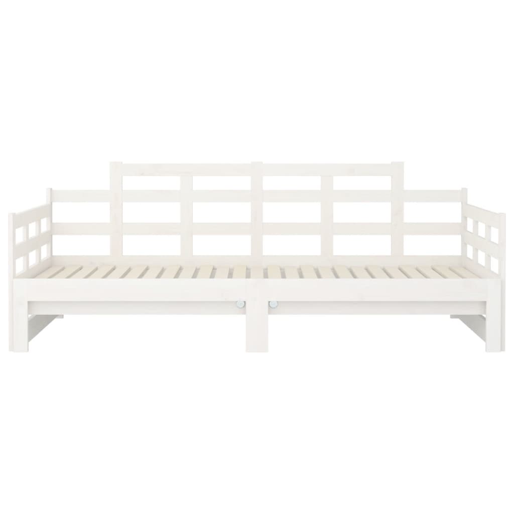 vidaXL Pull-out Day Bed without Mattress White Solid Wood Pine 2x cm