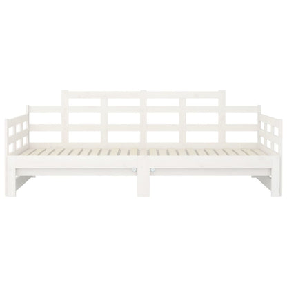 vidaXL Pull-out Day Bed without Mattress White Solid Wood Pine 2x cm