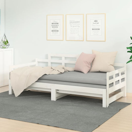 vidaXL Day Bed | White | Solid pine wood | 2x