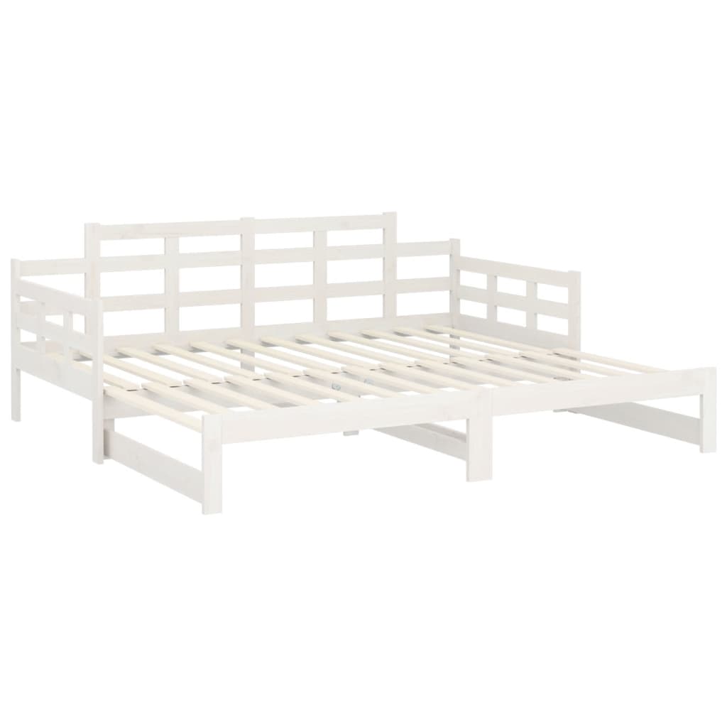 vidaXL Pull-out Day Bed without Mattress White 2x(90x190) cm