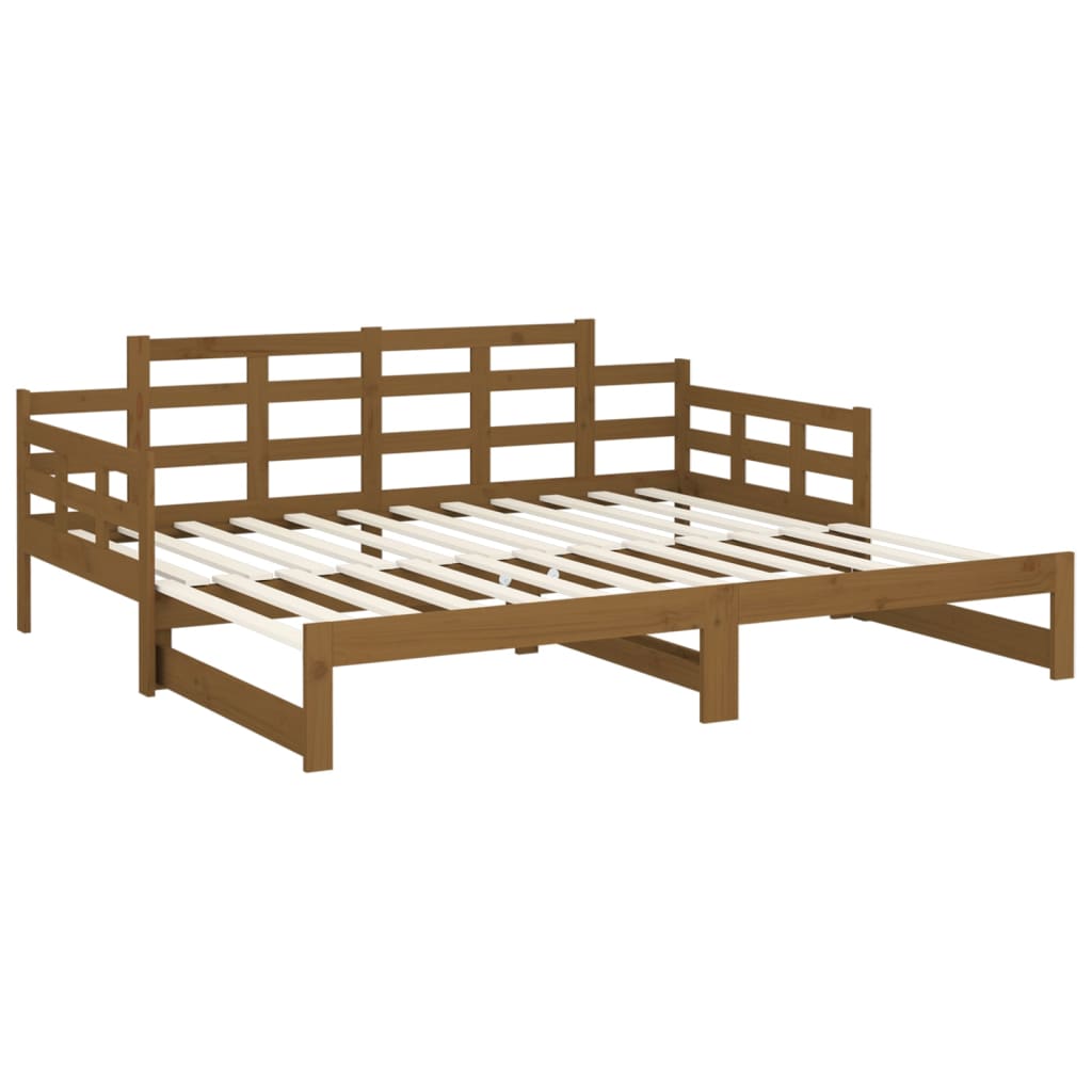 vidaXL Pull-out Day Bed without Mattress Honey Brown 2x(90x190) cm