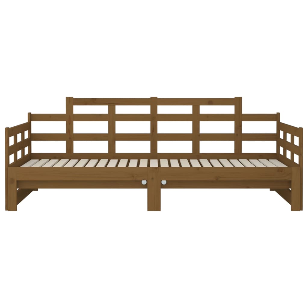 vidaXL Pull-out Day Bed without Mattress Honey Brown 2x(90x190) cm