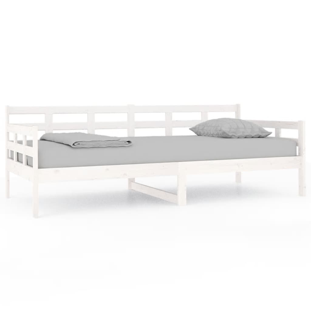 vidaXL Day Bed without Mattress White Solid Wood Pine 90x200 cm