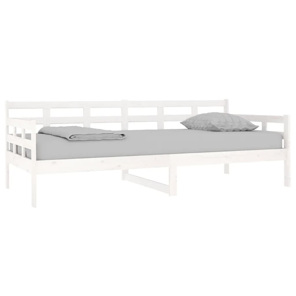 vidaXL Day Bed without Mattress White Solid Wood Pine 90x200 cm