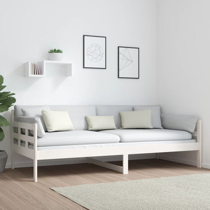 vidaXL Day Bed without Mattress White Solid Wood Pine 90x200 cm