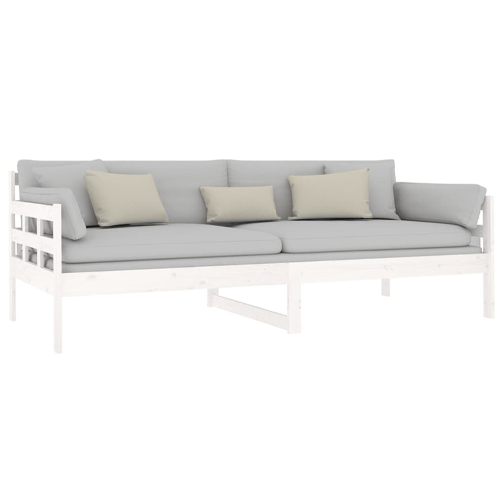 vidaXL Day Bed without Mattress White Solid Wood Pine 90x200 cm