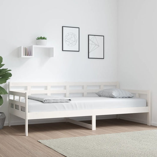 vidaXL Day Bed | White | Solid pine wood | 90 x 200 cm