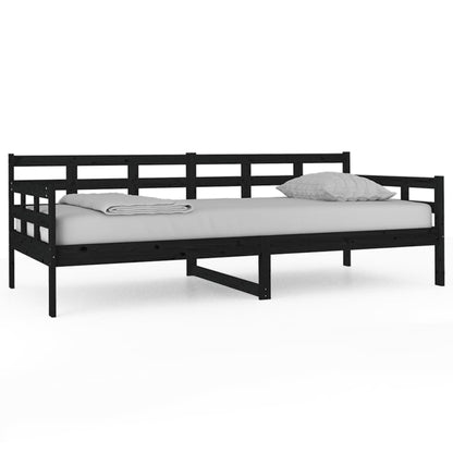 vidaXL Day Bed | Black | Solid Pine Wood | Single |  Convertible