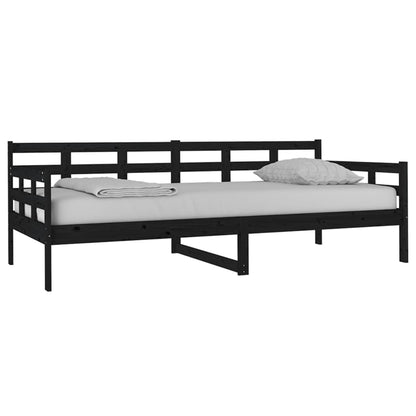 vidaXL Day Bed | Black | Solid Pine Wood | Single |  Convertible