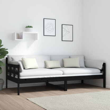 vidaXL Day Bed | Black | Solid Pine Wood | Single |  Convertible