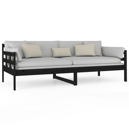 vidaXL Day Bed | Black | Solid Pine Wood | Single |  Convertible