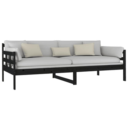 vidaXL Day Bed | Black | Solid Pine Wood | Single |  Convertible
