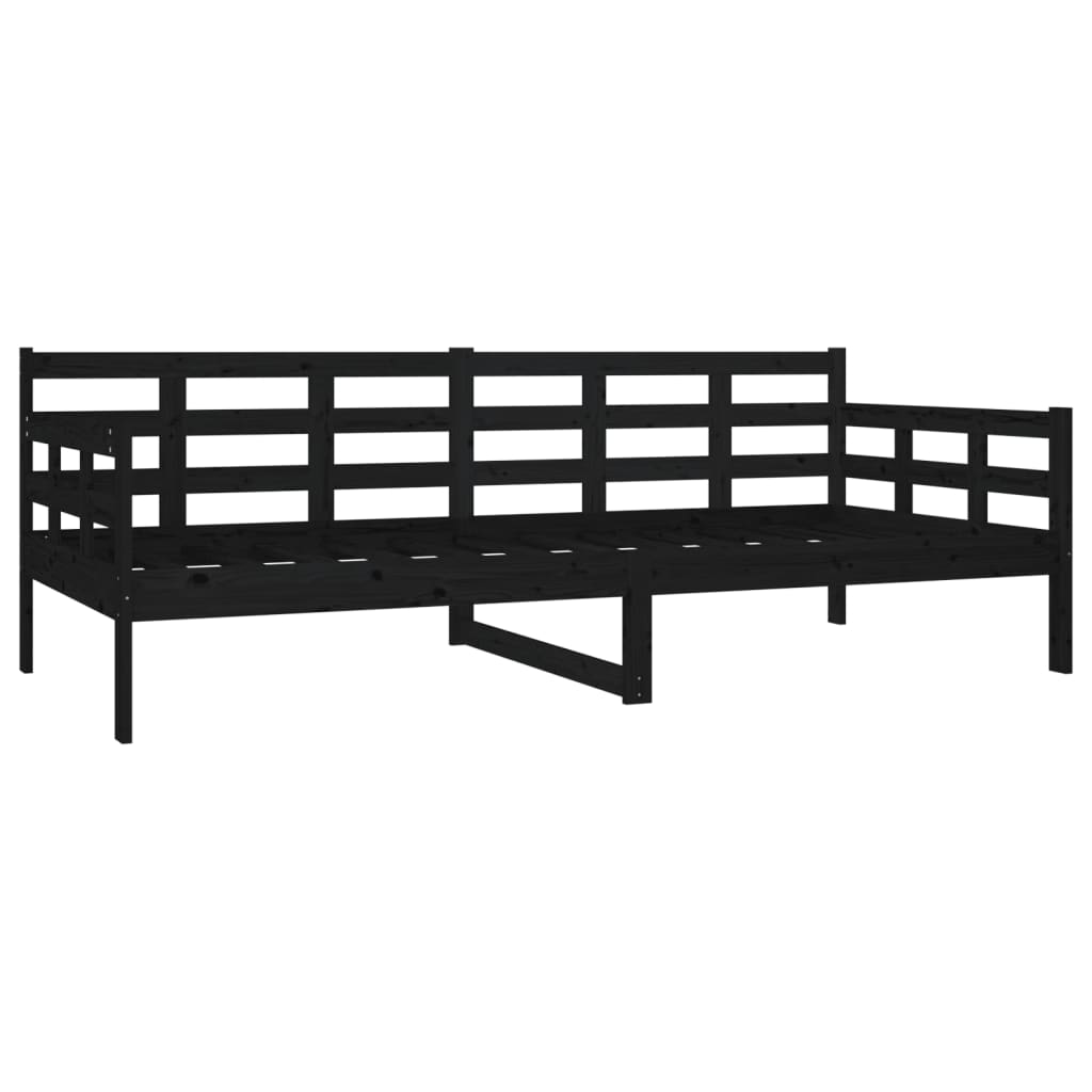 vidaXL Day Bed | Black | Solid Pine Wood | Single |  Convertible