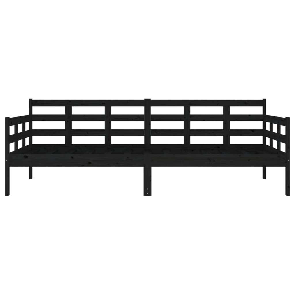 vidaXL Day Bed | Black | Solid Pine Wood | Single |  Convertible