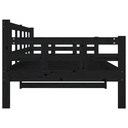 vidaXL Day Bed | Black | Solid Pine Wood | Single |  Convertible