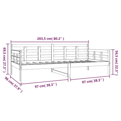 vidaXL Day Bed | Black | Solid Pine Wood | Single |  Convertible