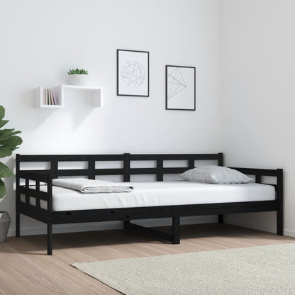 vidaXL Day Bed | Black | Solid Pine Wood | Single |  Convertible