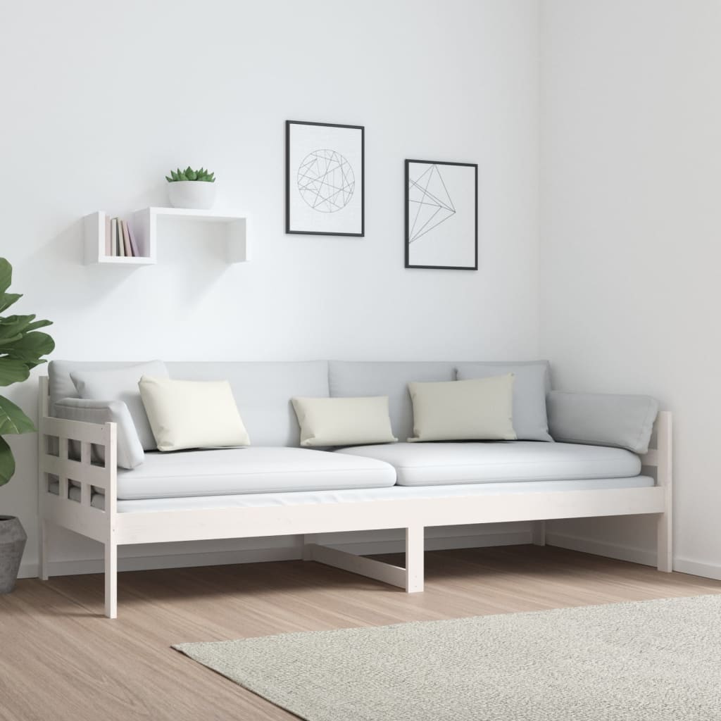 vidaXL Day Bed | White | Solid pine wood | 80x200 cm