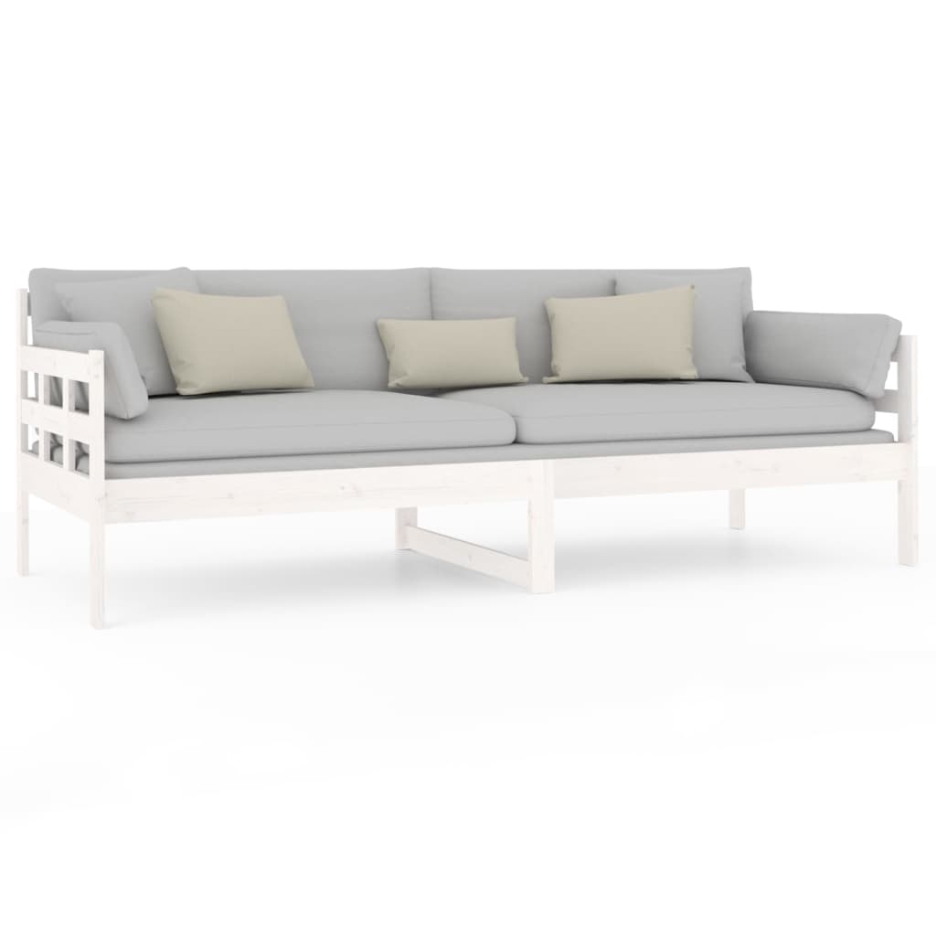 vidaXL Day Bed | White | Solid pine wood | 80x200 cm