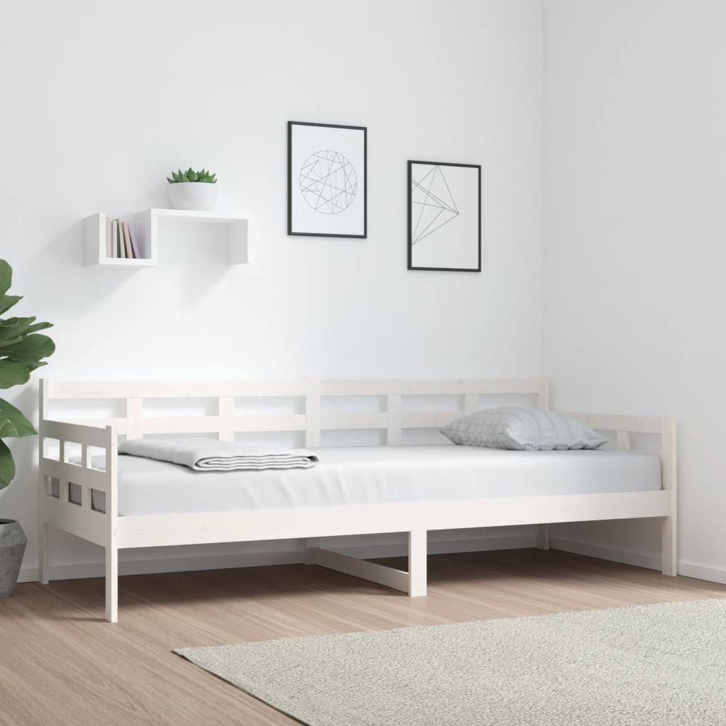 vidaXL Day Bed | White | Solid pine wood | 80x200 cm